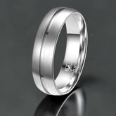 6mm titanium ring with groove detail and matt finish