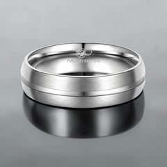 6mm titanium groove ring with matt finish
