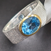 silver ring with blue topaz - doyle design dublin