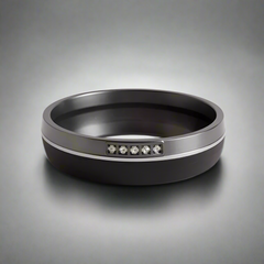 Shadowline - Ladies Black Titanium & Diamond Ring
