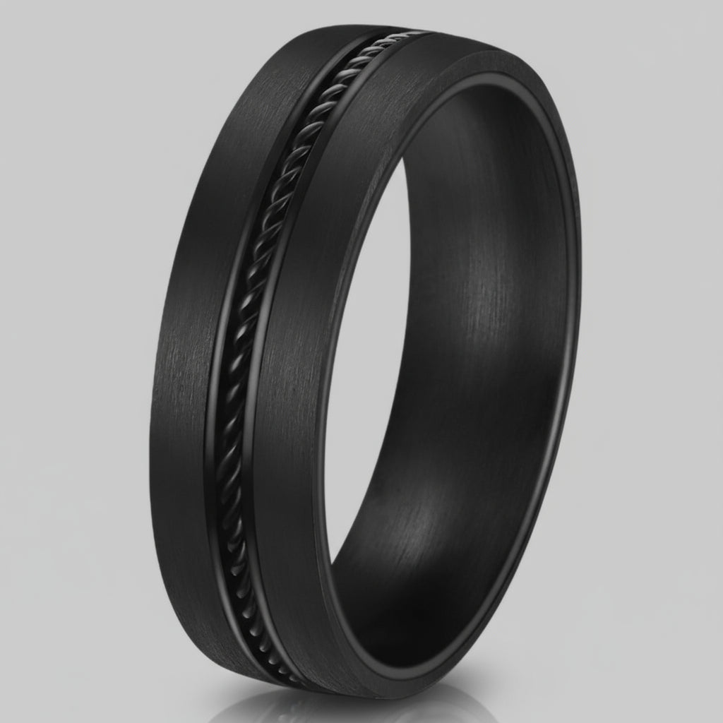 matt black ring