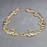 gold heavyweight claddagh bracelet