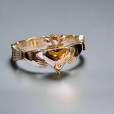 solid gold gents claddagh ring