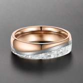 Grey Carbon & Rose Titanium Ring