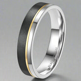 Black Titanium Ring with yellow gold detail