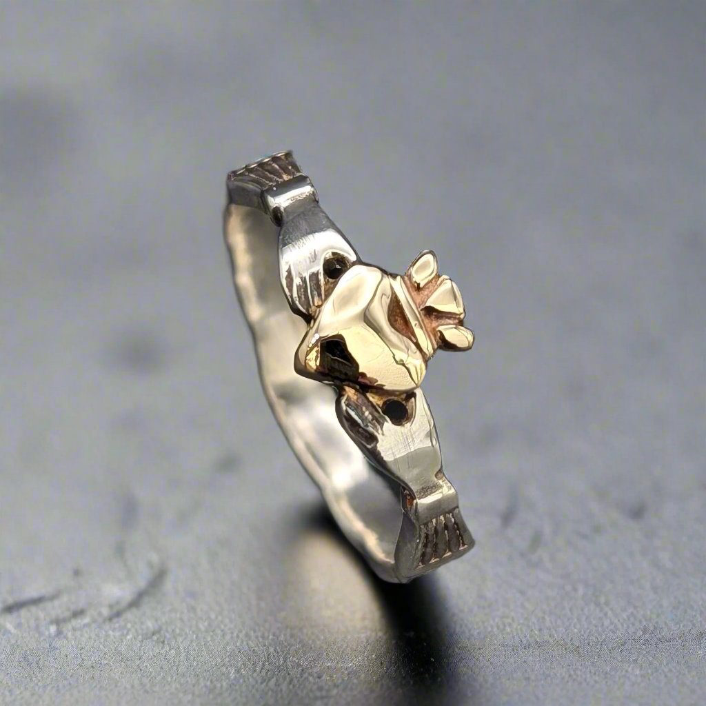 claddagh ring with gold heart