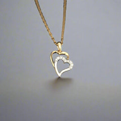 Heart to Heart Pendant  - GOld and diamonds  - DOyle Design Dublin