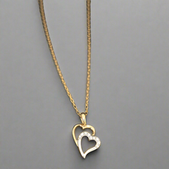Heart to Heart Pendant - Gold & Diamonds