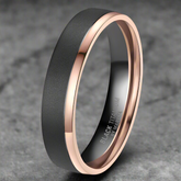 The Horizon - Black Titanium and Rose Gold Ring