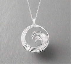Wild Atlantic Wave Pendant in Silver