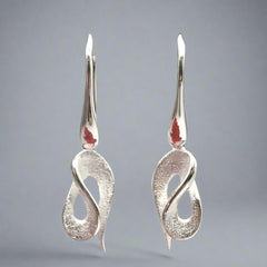 Dancer silver erarrings - close up - doyle design dublin
