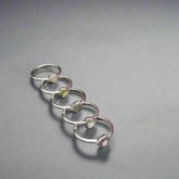 Triangle gemstone silver stacker rings - doyle design dublin