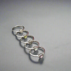 Triangle gemstone silver stacker rings - doyle design dublin