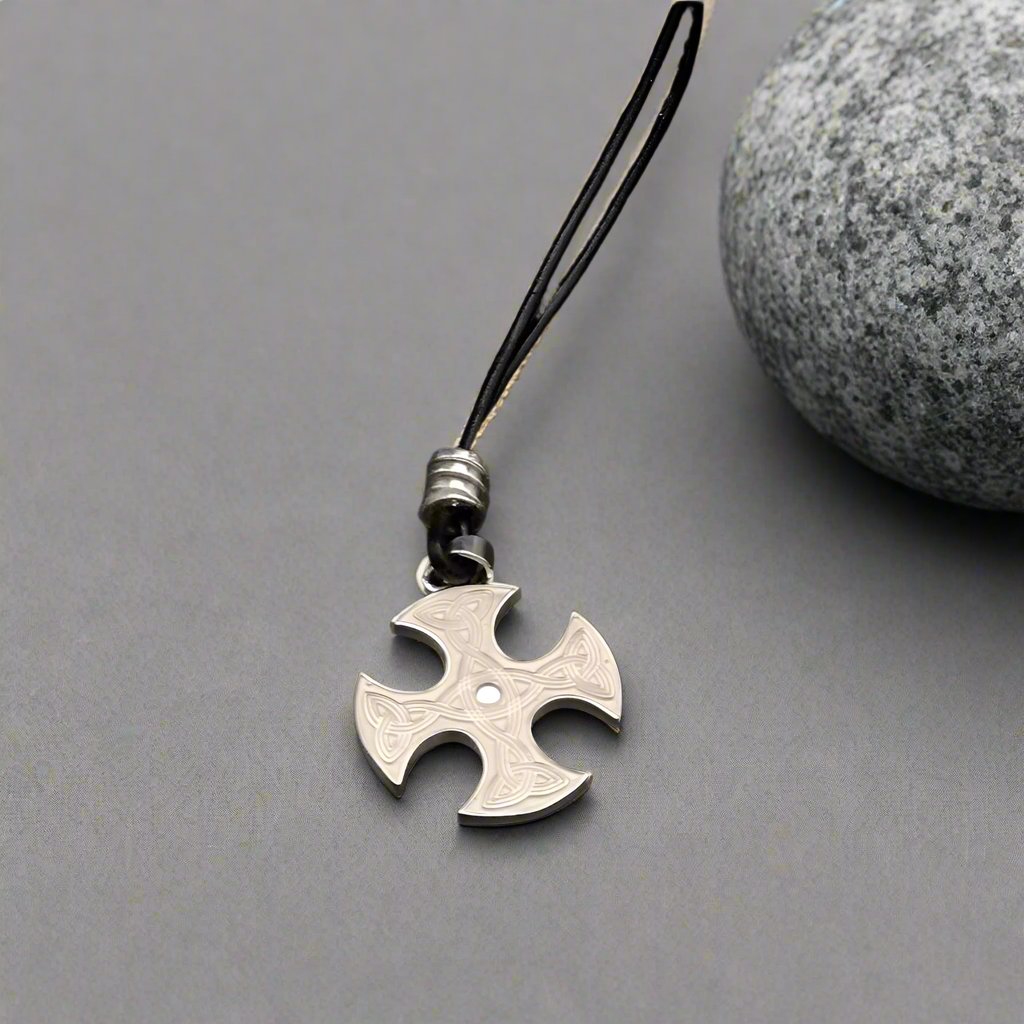 Round Trinity Knot cross with Embossed design  - Doyle Design DUblin