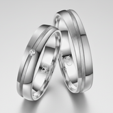 Titanium matching wedding set
