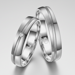 Titanium matching wedding set