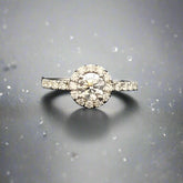 diamond halo ring with lab grown diamonds - doyle design dublin