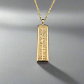 ogham pendant reads anam cara in 9ct yellow gold