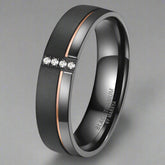 The Four Stars Ring - Black Titanium  Diamond & Rose Gold Detail