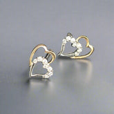 Heart To Heart Gold and Diamond Earrings