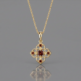 Rosette Pendant in yellow gold