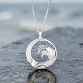 Wild Atlantic Wave Pendant in Silver