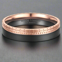 Blact titanium and rose gold ring - Doye - Design - Dublin