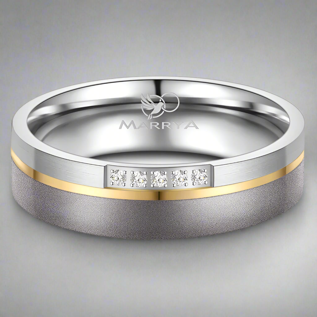 tantalum and titanium ring with cz