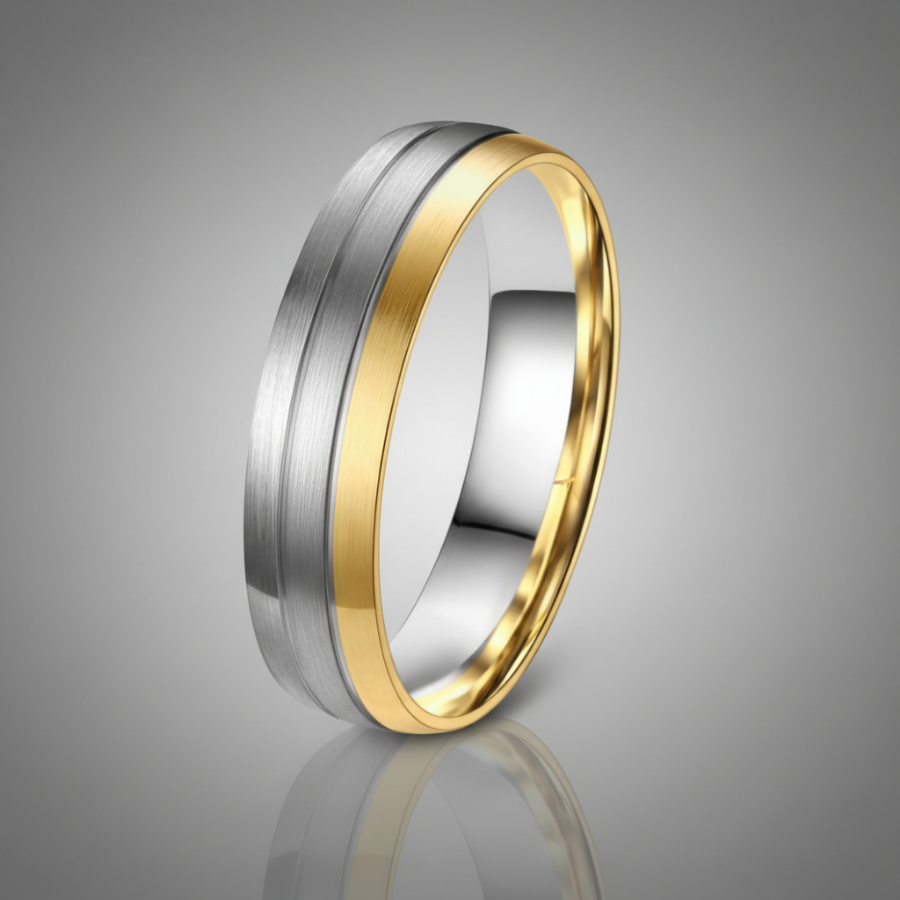 5.5mm titanium ring with ridges and three different finishes