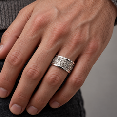 Warrior shield Ring on gents hand