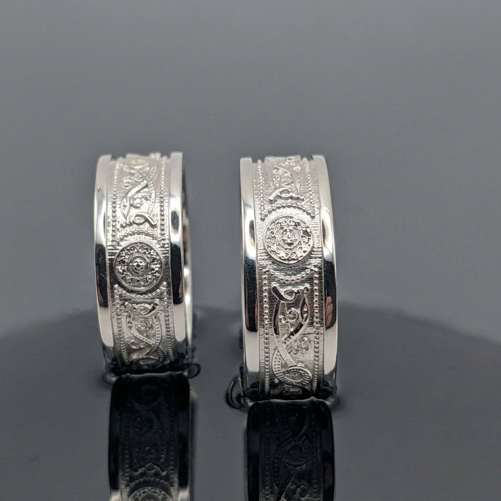 2 warrior shield ring in silver
