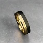 Carbon & Yellow Steel Ring