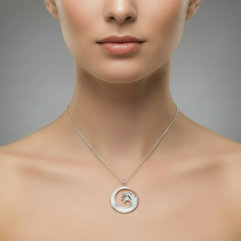 Wild Atlantic Wave Pendant in silver