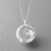Wild Atlantic Wave Pendant in Silver