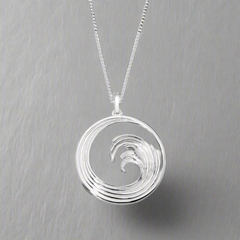 Wild Atlantic Wave Pendant in Silver