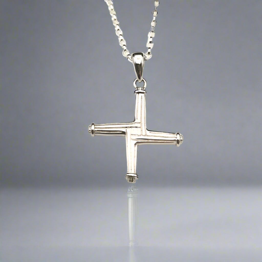 Doyle Design-Handmade Jewellery sterling silver St. Bridget Cross pendant on an 18" chain. Double-sided, approx 1" square.