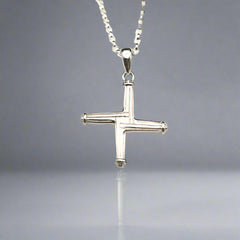 Doyle Design-Handmade Jewellery sterling silver St. Bridget Cross pendant on an 18" chain. Double-sided, approx 1" square.