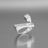 minimalist angular silver ring
