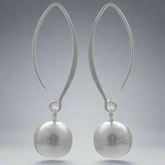 Swinging Brushed Bead Earrings