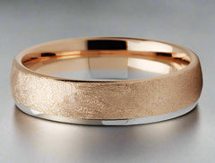 Rose & White Gold Chamfered Edge Ring - Doyle Design Dublin