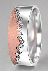 Diamond Peaks Ring - in White and Rose Gold - Doyle Design Dublin