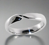 Ladies Cross Over Ring - Polish Finish - Doyle Design Dublin