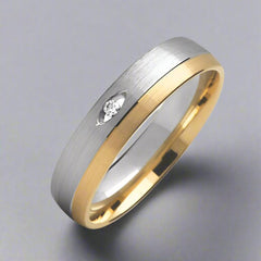 Aperture Ring - Two tone with a Diamond Window - Doyle Design Dublin