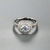 Round Double Halo Diamond Engagement Ring - Doyle Design Dublin