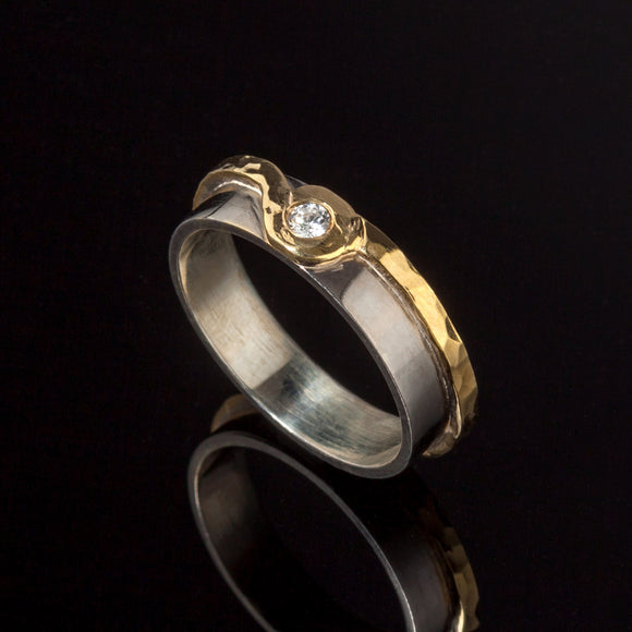 Two Tone Orbed Wedding Ring - Doyle Design Dublin