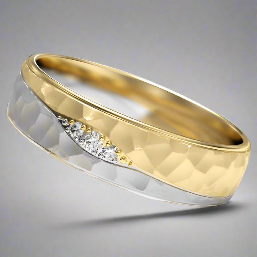 Two Tone Hammered Crevasse Ring - Doyle Design Dublin