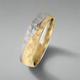 Two Tone Hammered Crevasse Ring - Doyle Design Dublin