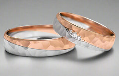 Two Tone Hammered Crevasse Ring - Doyle Design Dublin