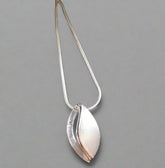 Almond Pendant  - Two tone Silver & Rose Gold Vermeil - Doyle Design Dublin
