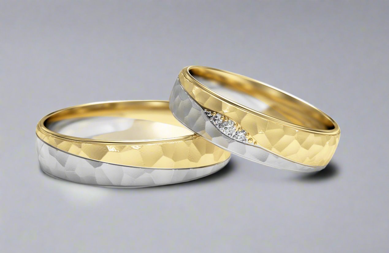 Two Tone Hammered Crevasse Ring - Doyle Design Dublin